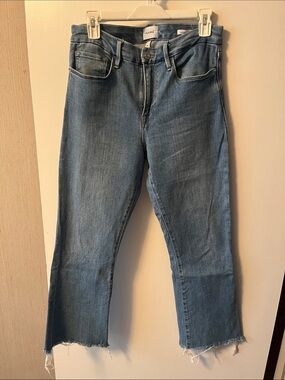 Frame Denim Straight Leg Jeans with Raw Hem